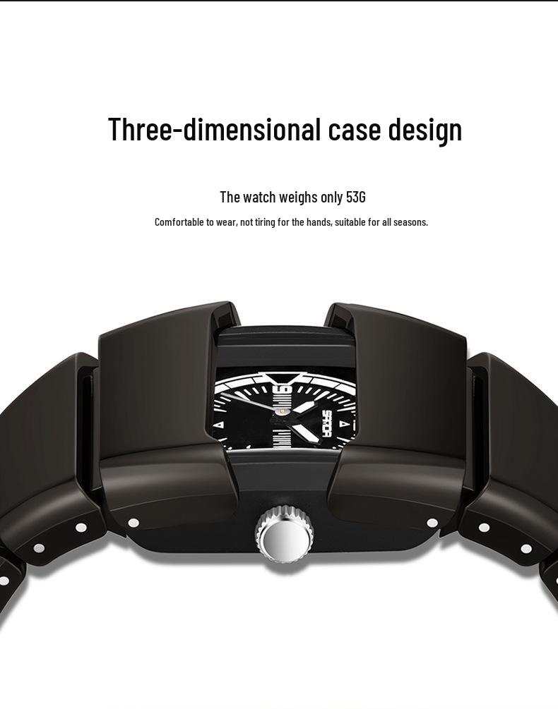 In-Stock Black Tech Y2K Alien Armor Retro Watch with Luminous High-End Finish