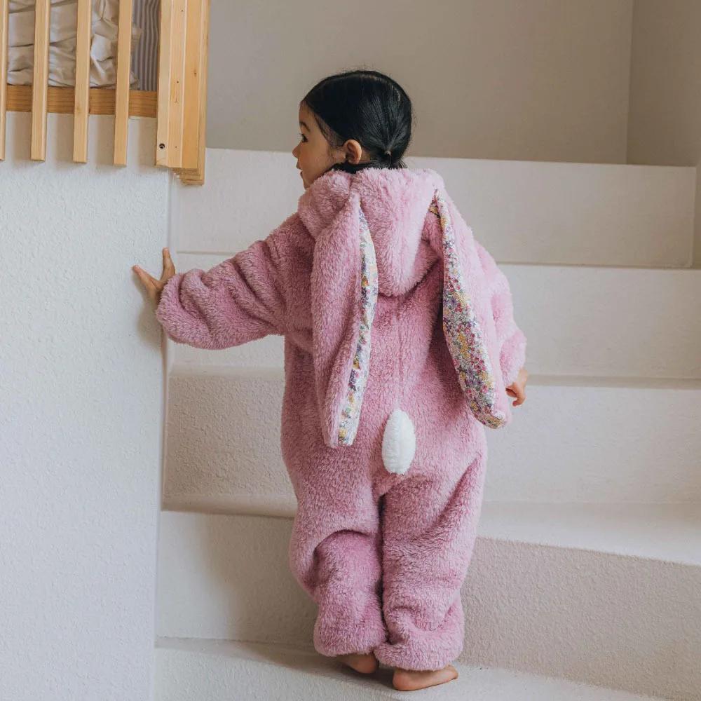 Herbst Winter Baby Kapuzen Strampler Fleece Langarm Overalls Säugling Junge Mädchen Kleidung