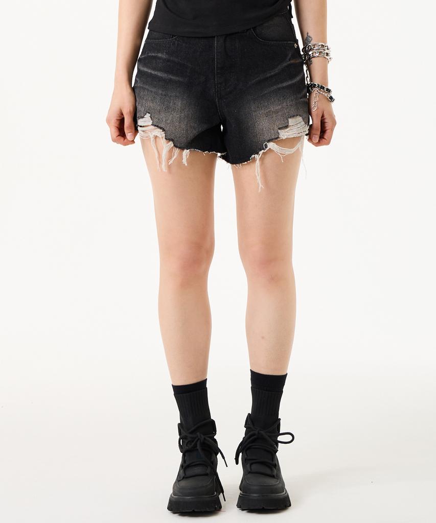 UNKNOWN PLANET Vintage Damaged Cutoff Shorts Black