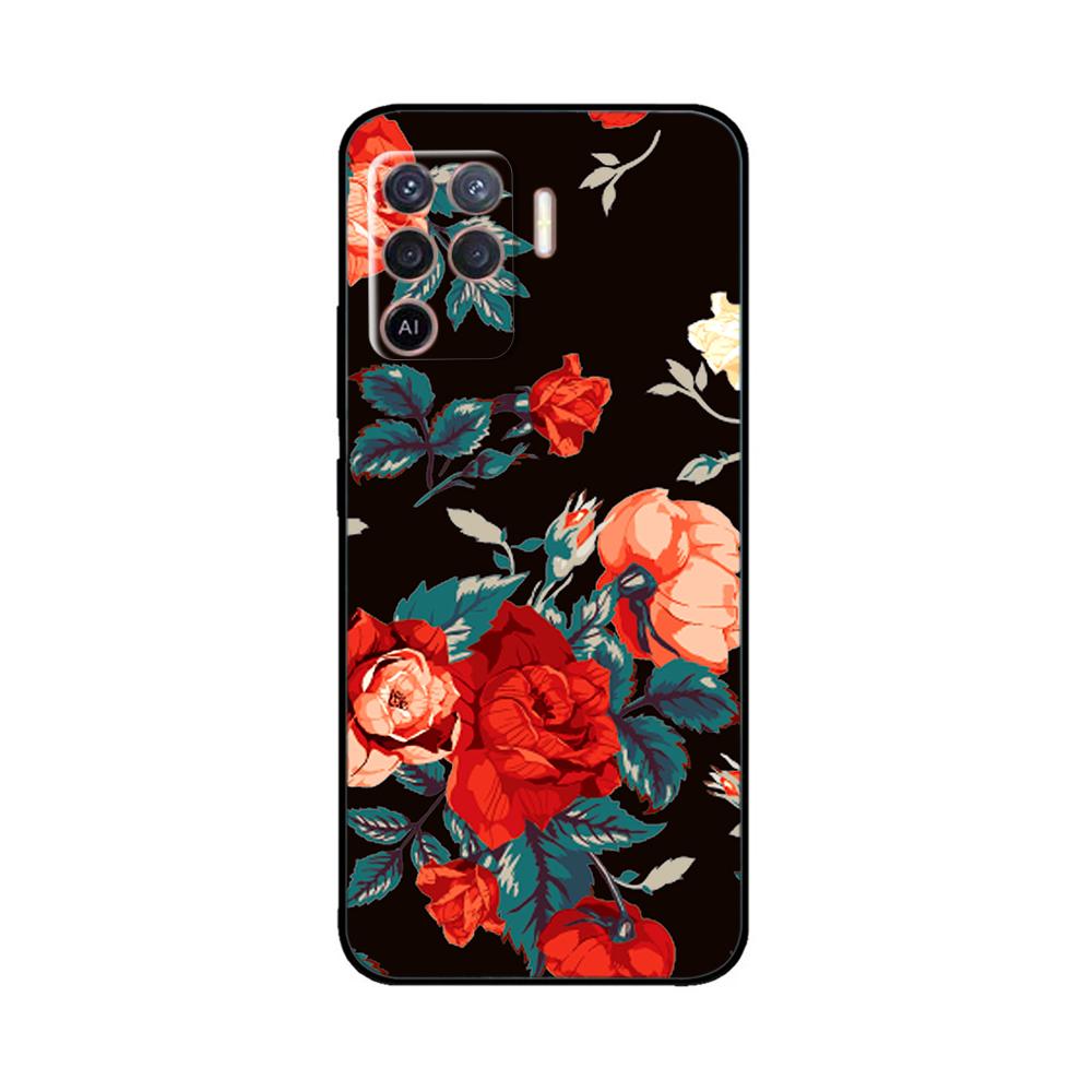 Cover per OPPO Reno 5 Lite Custodia Morbida in Silicone Fiori Bumper per OPPO Reno 5 F oppoA94 4G Custodie Reno 5 Lite Custodie per Telefono