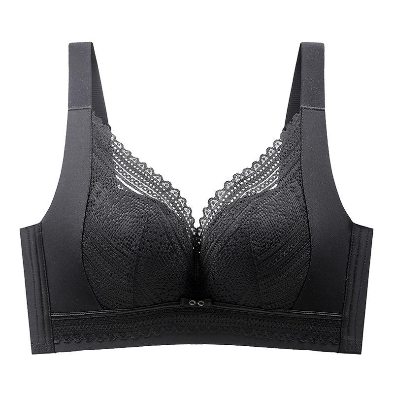 Lightweight Breathable Seamless Lace Bra That Makes Large Breasts Appear Smaller Without Underwire and With Side Boob Support