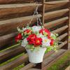 Fake Hanging Plant in Plastic Basket for Outdoor Indoor Patios Courtyards Garden