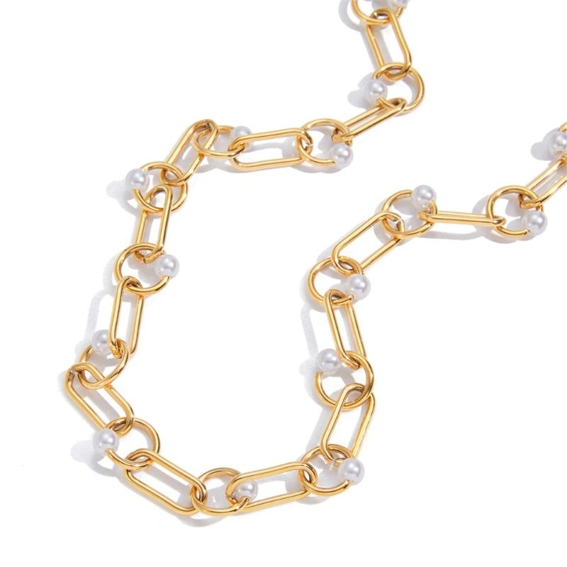 Fashionable Simulated Pearls Charm Necklace Lightweight Design Daily Wear Formal Event Collarbone Chain Gift