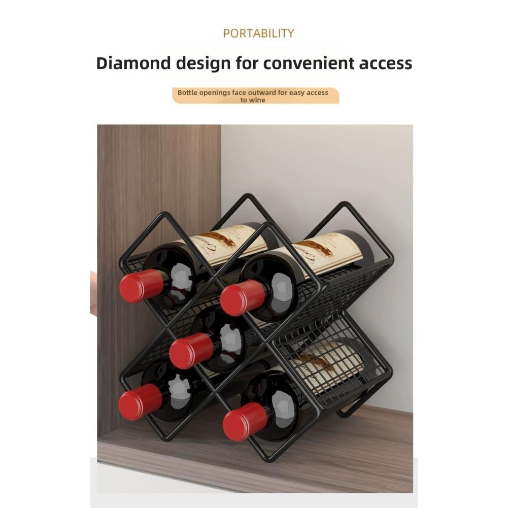 Desktop Wine Holder Wine Rack Wrought Iron Storage
