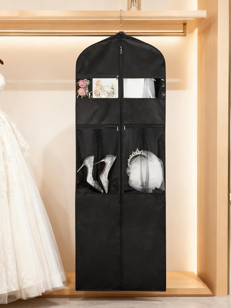 Hochzeitskleid-Aufbewahrungstasche mit transparentem Fenster Kleiderhülle Anzugschutz Schrankorganizer für Hochzeitskleider Hemden Jacken