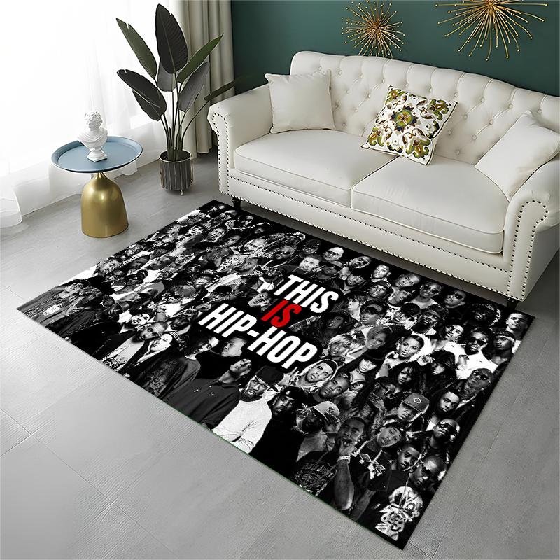 Rapper Eminem Tupac 2pac Hip Hop Rap God Carpet Rug for Playroom Bedroom Living Room Sofa Home Decor,kid Area Rug Non-slip