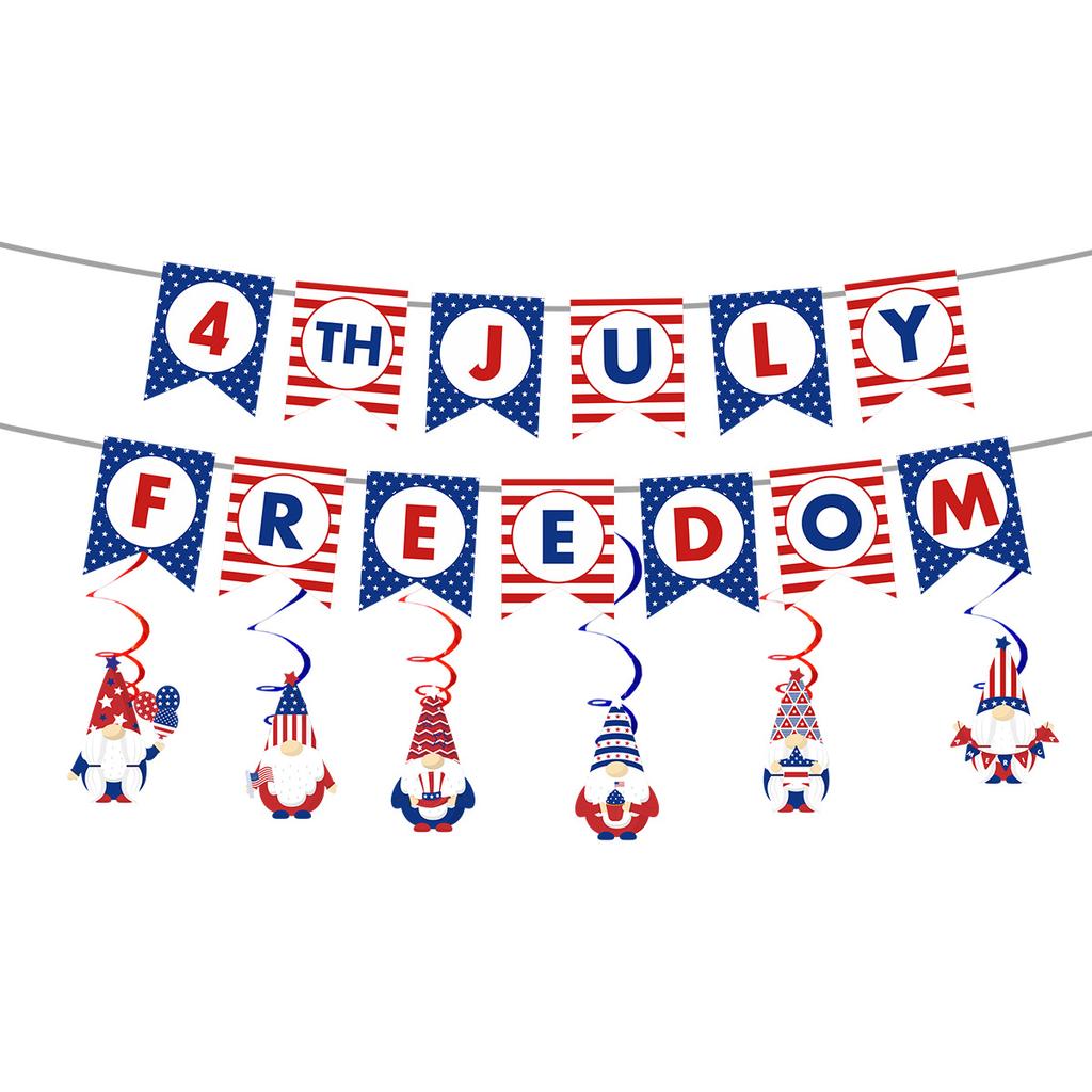 American National Day Holiday Celebration Decorative Paper Flag Spiral Pendant 4Th July Ferrdom Flag