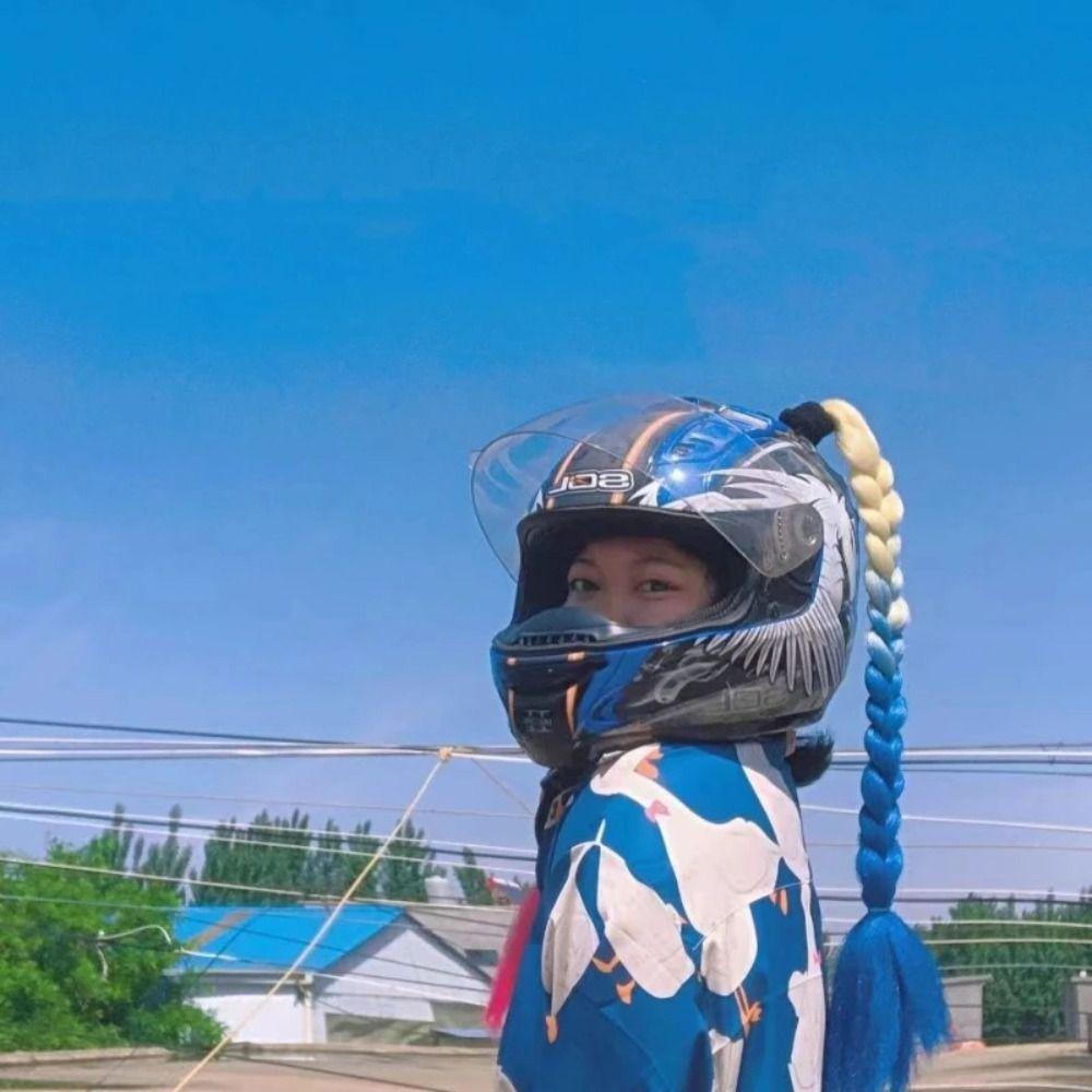 Mit Saugnapf Motorradhelm Zöpfe Buntes Twist Doppel-Pigtail Für Motorradhelme