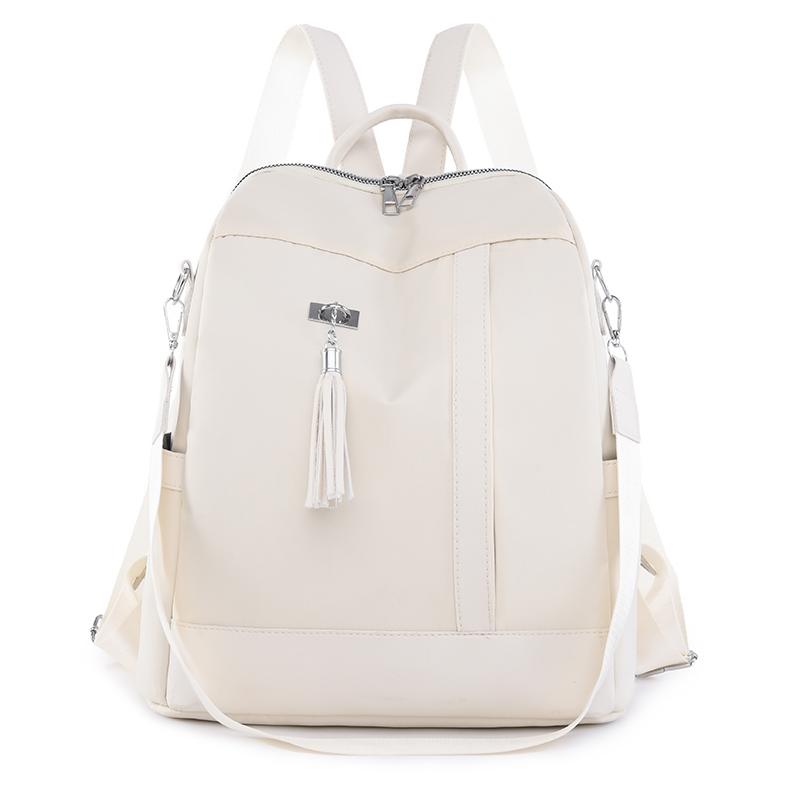 Neue Große Kapazität Einfachen Stil Casual Mochila Reise Frauen Design Quaste Rucksack Wasserdichte Stoff Große Weibliche Schulter Tasche
