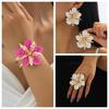 Anillo de Metal con Flor de Goteo para Mujer + Pulsera + Pendientes de Botón Accesorios Personalizados
