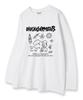 UNION GARMENTS Capboy Sketch Loose Fit Long Sleeve T-Shirt White [Basic Or Ribbed]