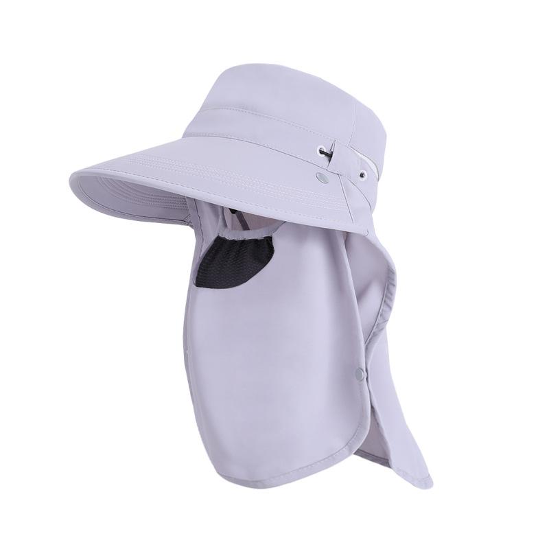 

Весенне-летняя уличная шляпа от солнца с большими полями, шаль для защиты шеи, шляпа-ведро, съемная маска для лица, шляпа для защиты от солнца, женская