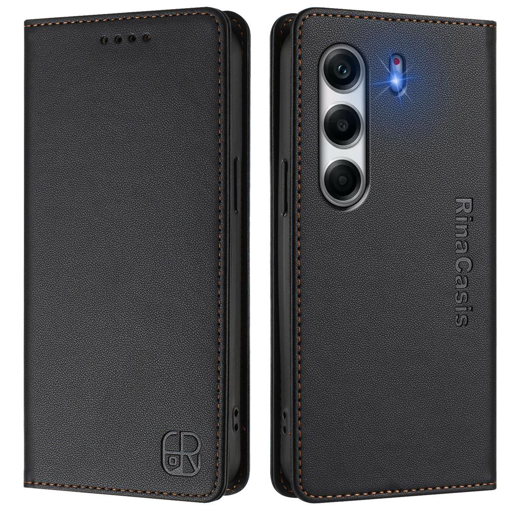 For TECNO Camon 40 Pro 4G Leather Case RINACASIS RC01 Phone Cover with RFID Blocking Wallet Stand