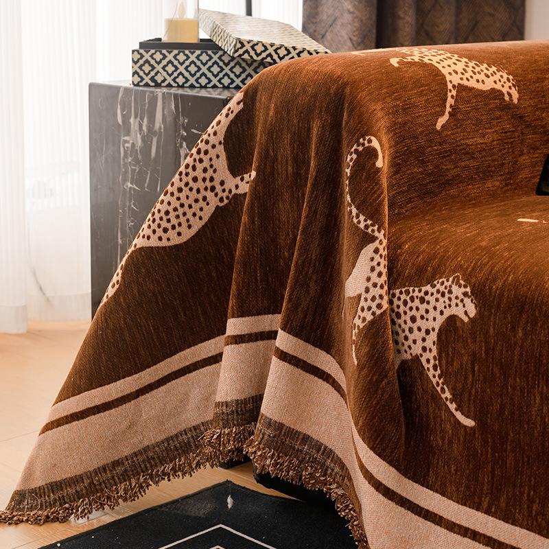 Leopard Sofa Cover For Living Room Stylish Design Ideal For Home Decor And Furniture Protection Cat-Scratch-Proof