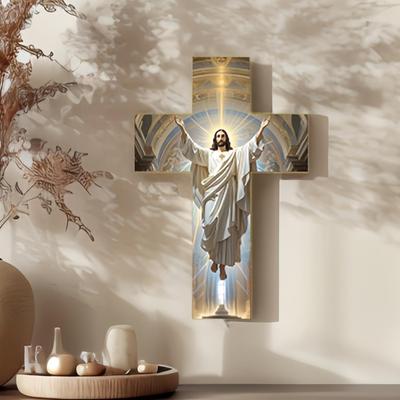 Wandkruis Houten Jezus Vintage Woondecoratie Handgemaakt Antiek Religieus Huisornamenten Voor Kerstmis Entree Hal Slaapkamer