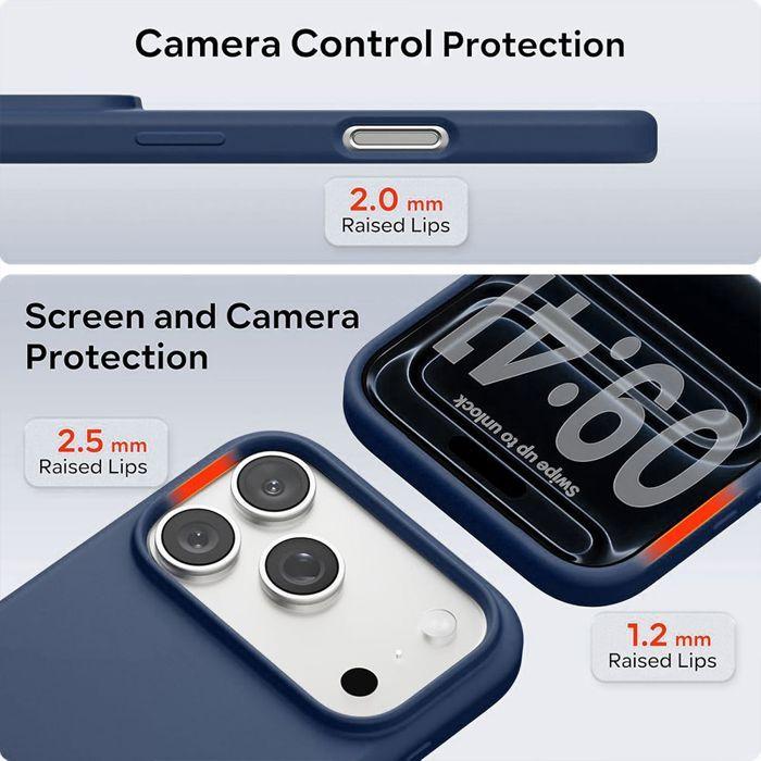 Coque pour iPhone 18 Pro Max, Protection Silicone Liquide Ultra Fine Antichoc - Bleu Marine