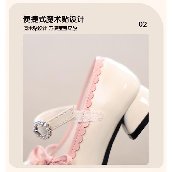 Girls Princess Shoes Small Leather Shoes Children's Shoes Soft Sole Fashion Little Girls Shoes Big Kids Lolita High Heels