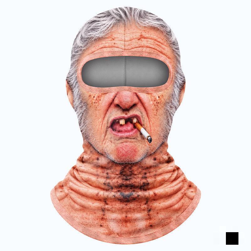 Смешная Маска-Балаклава для Старика с 3D-Печатью, Реалистичный Шлем на Все Лицо, Защита от Пыли для Езды на Велосипеде, Катания на Лыжах, Хэллоуина, Розыгрышей