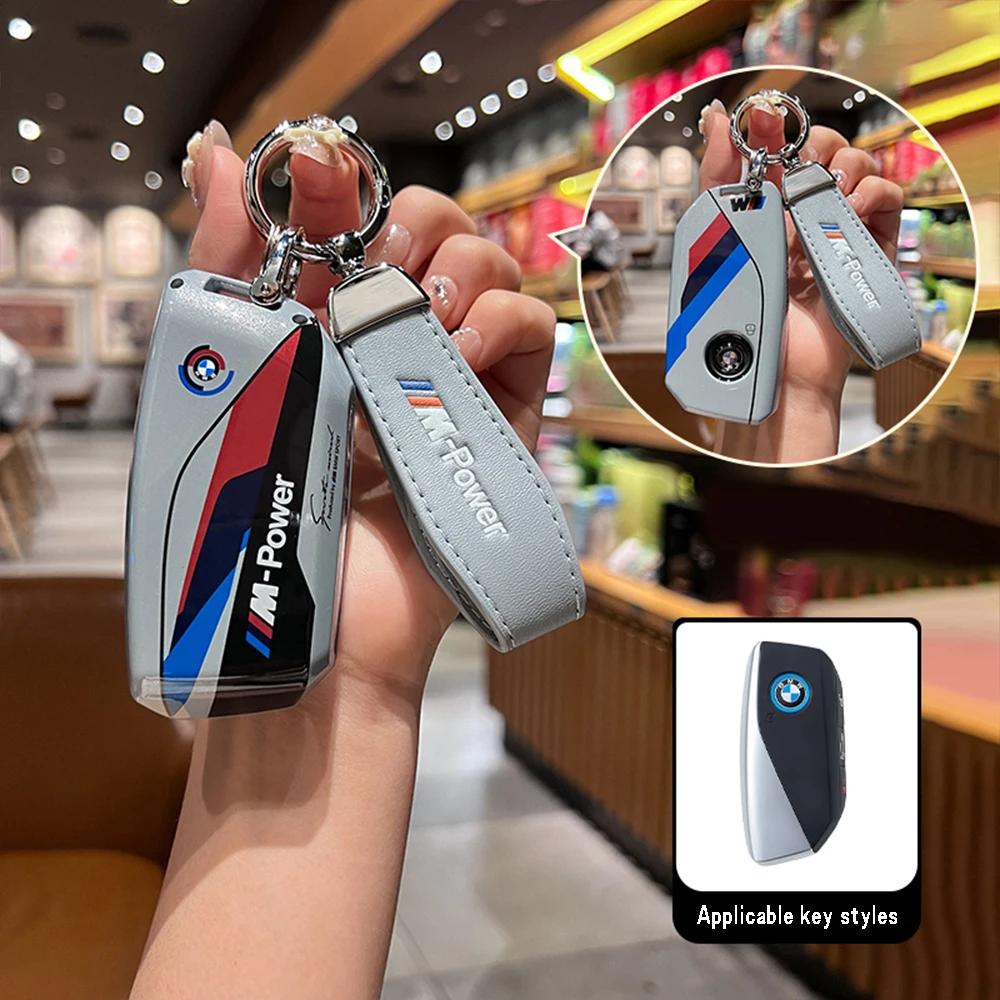 ABS Racing stickers Car Remote Key Case Cover For BMW M G07 X7 LCI U11 X1 G70 7 Series G09 XM F98 X4M LCI G18 X5 G81 M3 I20 IX