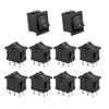 1/4/10Pcs 250V 6A 125V 10A Marine Rocker Switches Power Switches 6 Pin 3 Position Rocker Toggle Switches Easy To Install