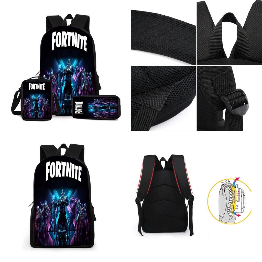 Fortnite Schultaschen-Set Hohe Kapazität Verschleißfest Atmungsaktiv Perfekt für Teenager