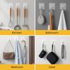 Big Size Transparent Wall Hooks for Hanging – Heavy Duty Stainless Steel Adhesive Hooks for Bathroom, Kitchen, Towel, Utensils & Keys – Waterproof
