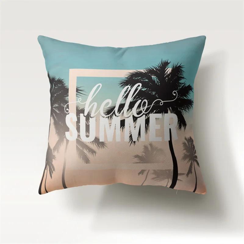 Summer Beach Sunset Landscape Pillowcase 45x45cm Sofa Chair Bedside Car Cushion Cover Bedroom Room Living  Home Decor