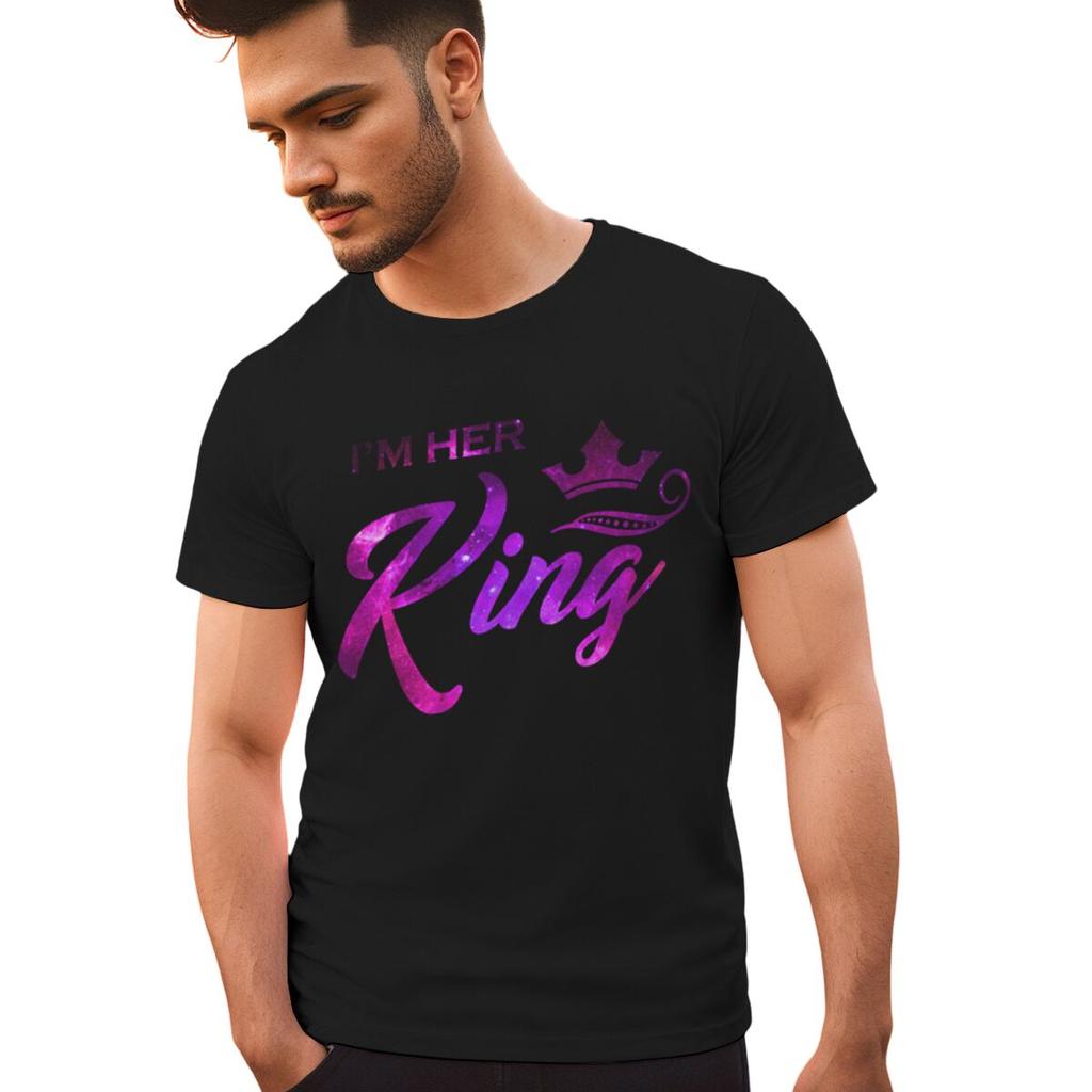 Vintage Starry Sky Style Im His QueenHer King T Shirt Women Men Fashion Crown Matching Tshirt Sweet Valentine Gifts Tshirts