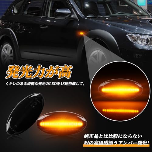 POPMOTORZ Subaru LED Side Marker Blinker Impreza/XV/Anesis/Sport/G4 WRX Forester LED Flowing Light Side Blinker Smoke Lens