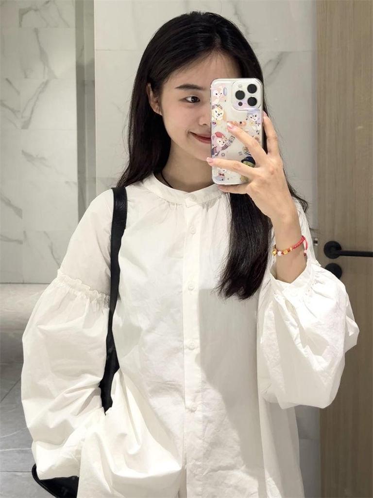 French Cable Knit Cardigan Vest & Early Autumn Long Sleeve Shirt Set for Women