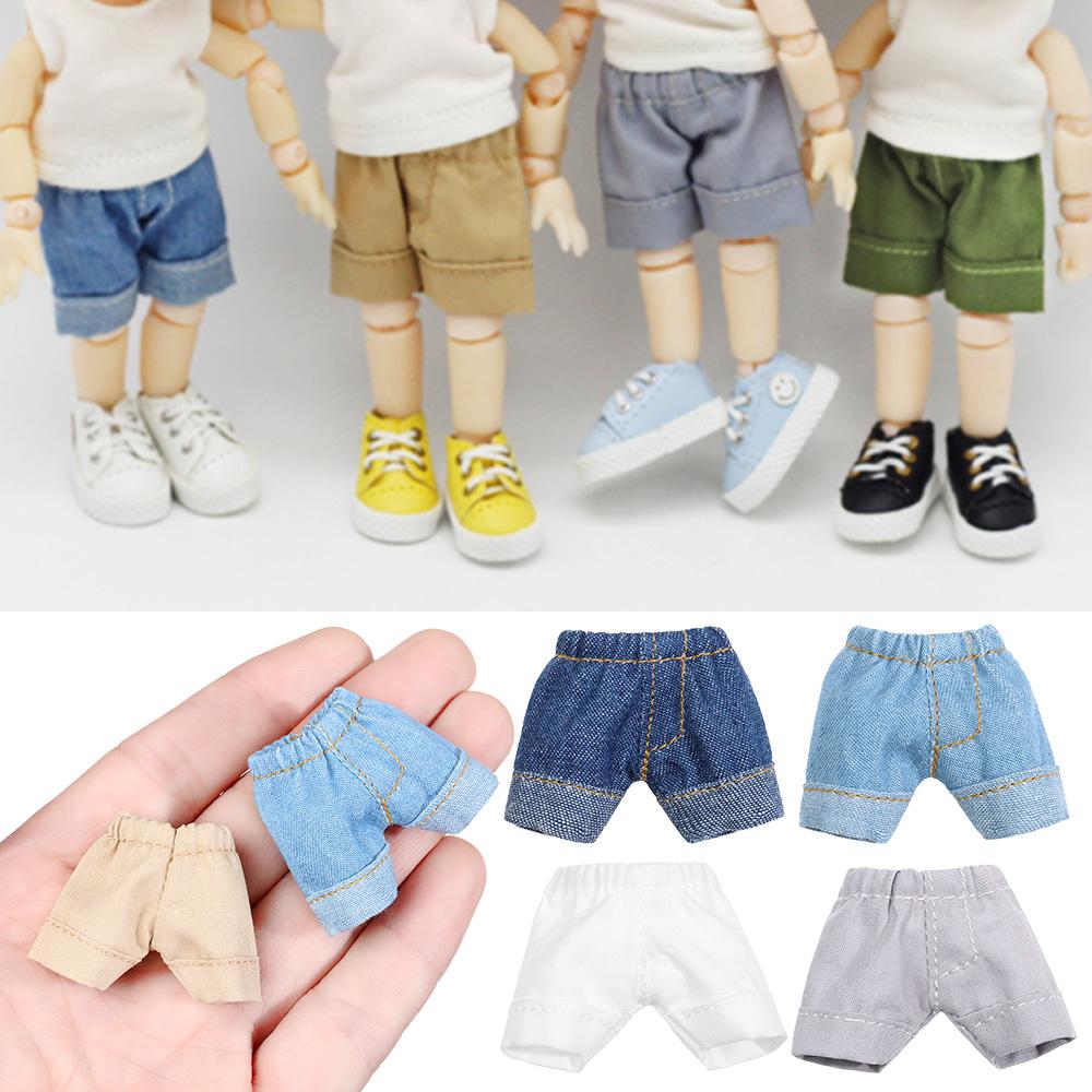 

High Quality Casual Wears Kids Toys Dolls Trousers Denim Jeans Doll Short Pants Clothes Accessories хакі