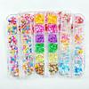 Fatias de Argila Polimérica Sortidas para Nail Art com 12 Compartimentos: Frutas, Estrelas, Corações, Adesivos com Glitter para Decorações DIY
