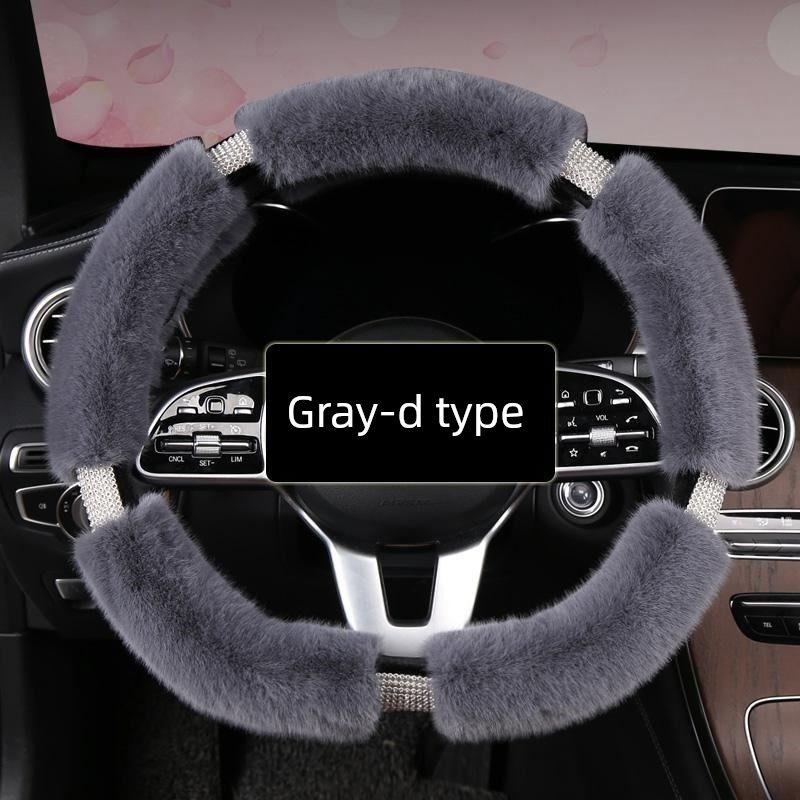 Car Steering Wheel Cover Winter Warm Short Plush Universal Car Handle Cover Trendy Cute Goddess Fashion Style Interior Decoration