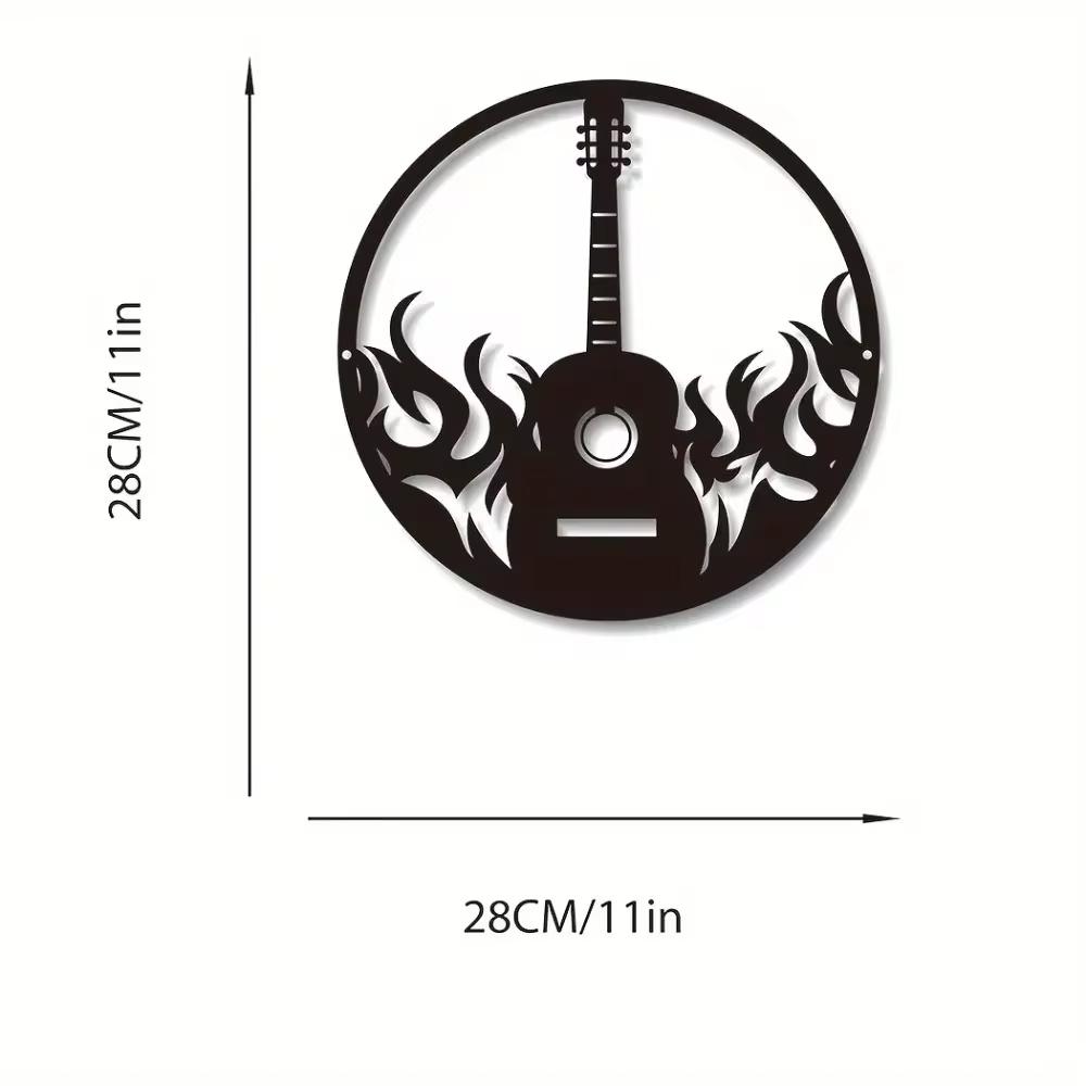 1 Stück Gitarren-Wandkunst, Gitarren-Metallschild, Geschenk für Gitarristen/Band, Raumdeko Musikinstrument-Schild, Moderne Wanddeko