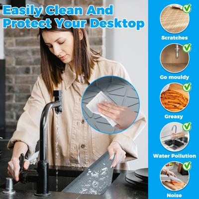 Thickened Under-Sink Mat Liner Multifunction Oil Proof Textured Kitchen Sink 34"*22" Organizer Storage Tray With Heightened Edge