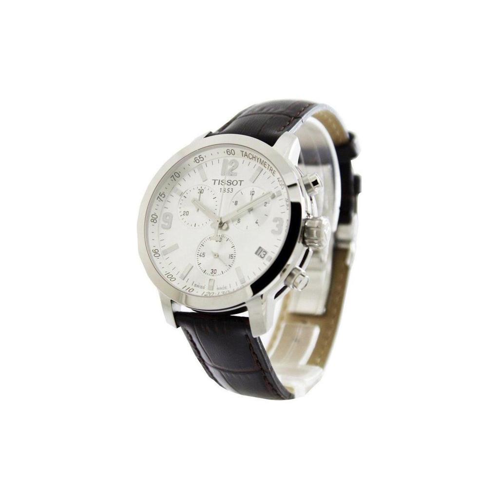 Tissot 200 Quartz Movement 200m Waterproof Men's Watch 42mm Silver Dial Stainless Steel Case Leather Strap T055.417.16.037.00