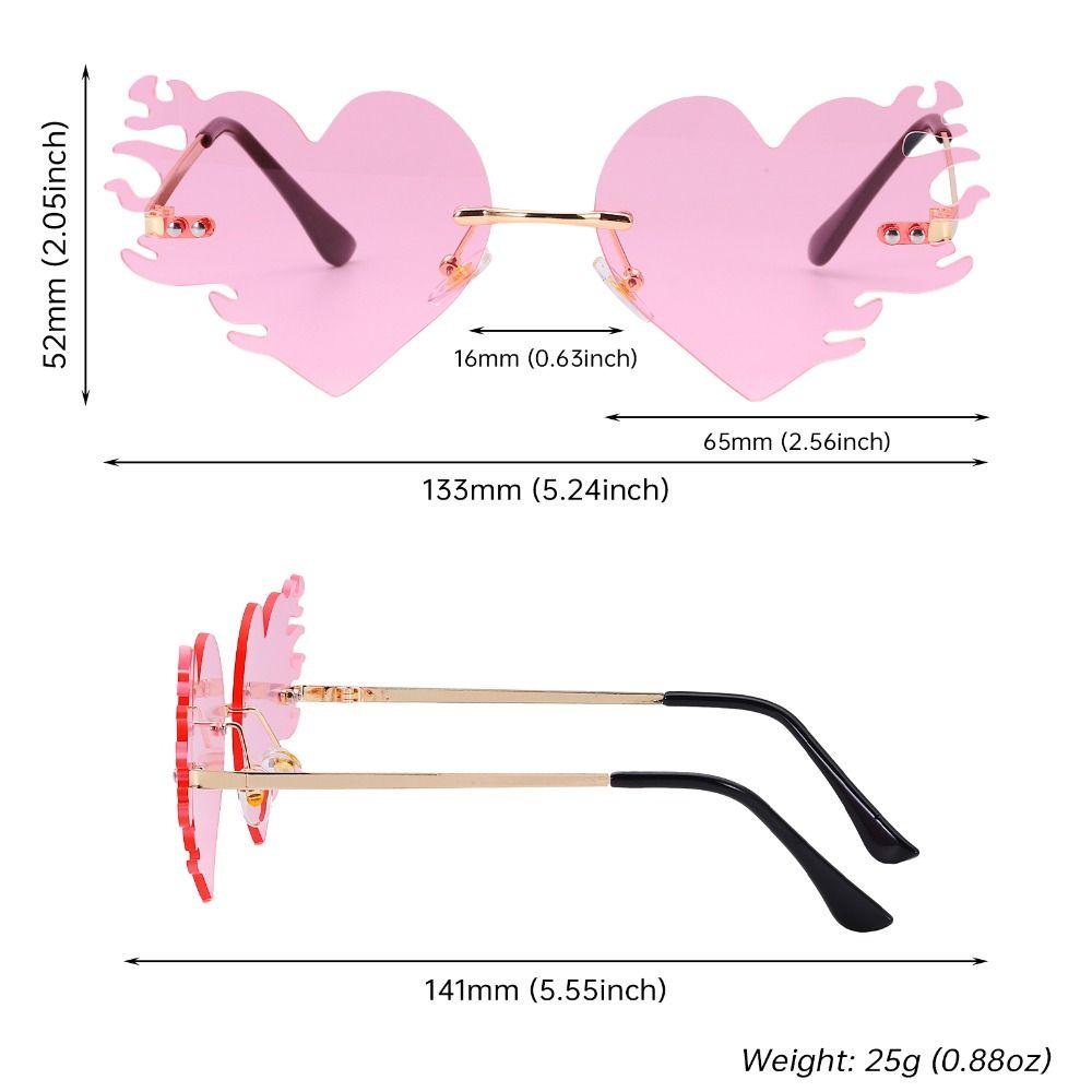UV400 Protection Fire Heart Shaped Sunglasses Halloween Glasses  for Women & Men