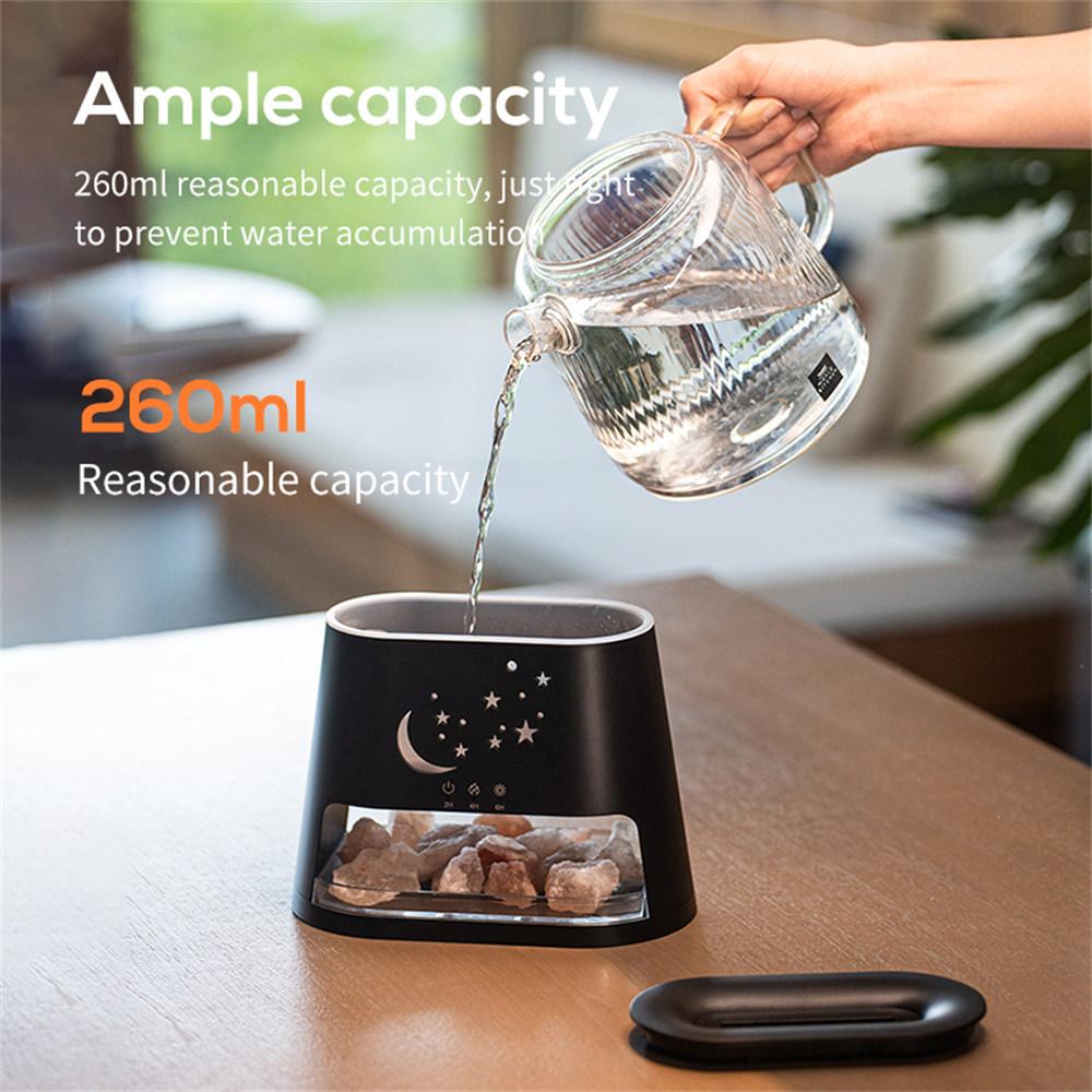 Ev/Ofis Masaüstü İçin 7 Renkli Işıklı USB Tuz Taşı Alev Difüzörü 3D Ateş Efektli Nemlendirici