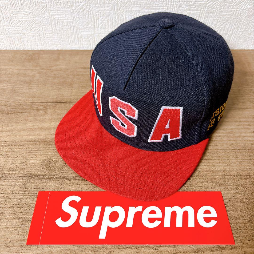 

[USED] Authentic Supreme Cap, Made in the USA, USA Logo, Navy and Red