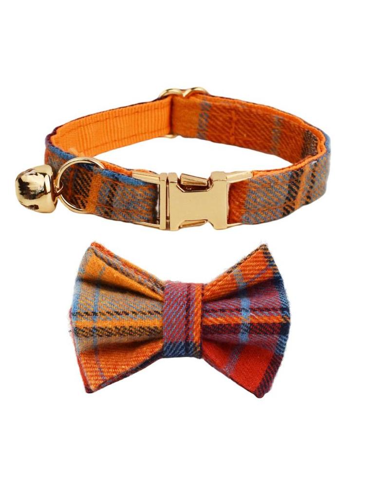 Plaid Bow Tie Pet Collar