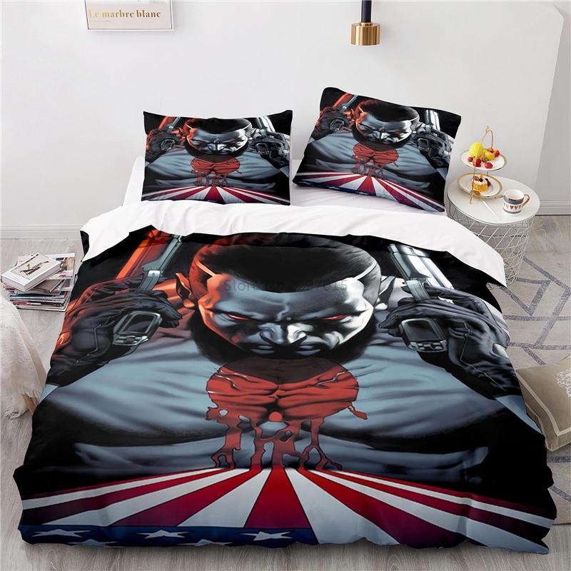 Nová 3D sada povlaku na přikrývku se vzorem BloodShot s povlaky na polštáře Ložní sada Jednolůžko Dvoulůžko Twin Full Queen King Size pro dekoraci ložnice