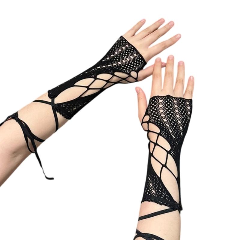 2pcs Durability Fashion Gloves Cool Punk Sleeve Driving Motorcycle Arm Sleeves  for Sun Protecting and Comfortable чёрный