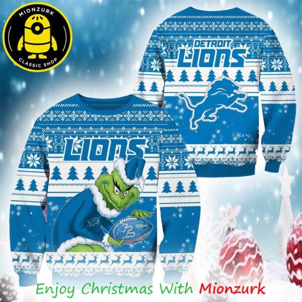 Grinch Detroit Lions Football NFL Xmas 2025 Ugly Sweater Unisex T-Shirt XL