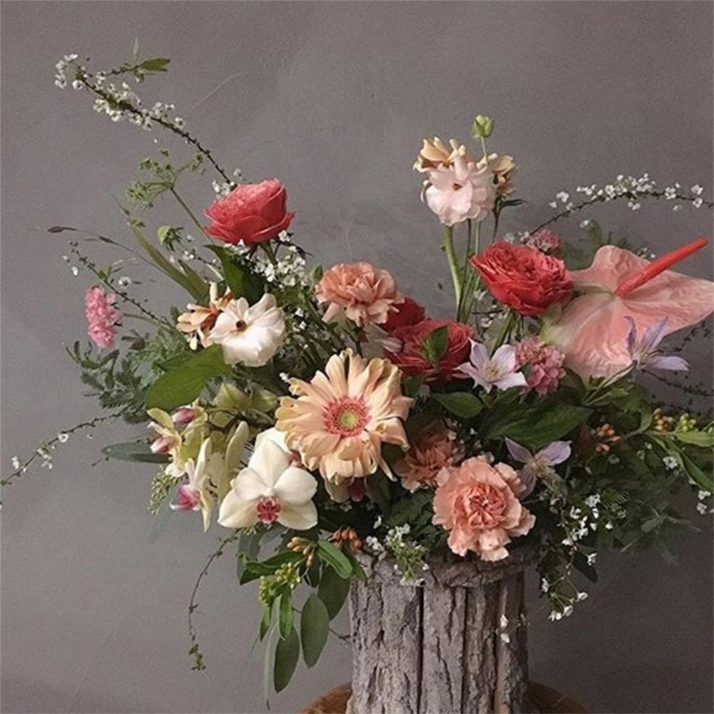 Blumenvase, Rindenfass, Eimer, Verpackung für Trockenblumen, Rindenfass, Eimer, Box, Weihnachtsdeko, Blumentopf, Vintage-Kerzenhalter