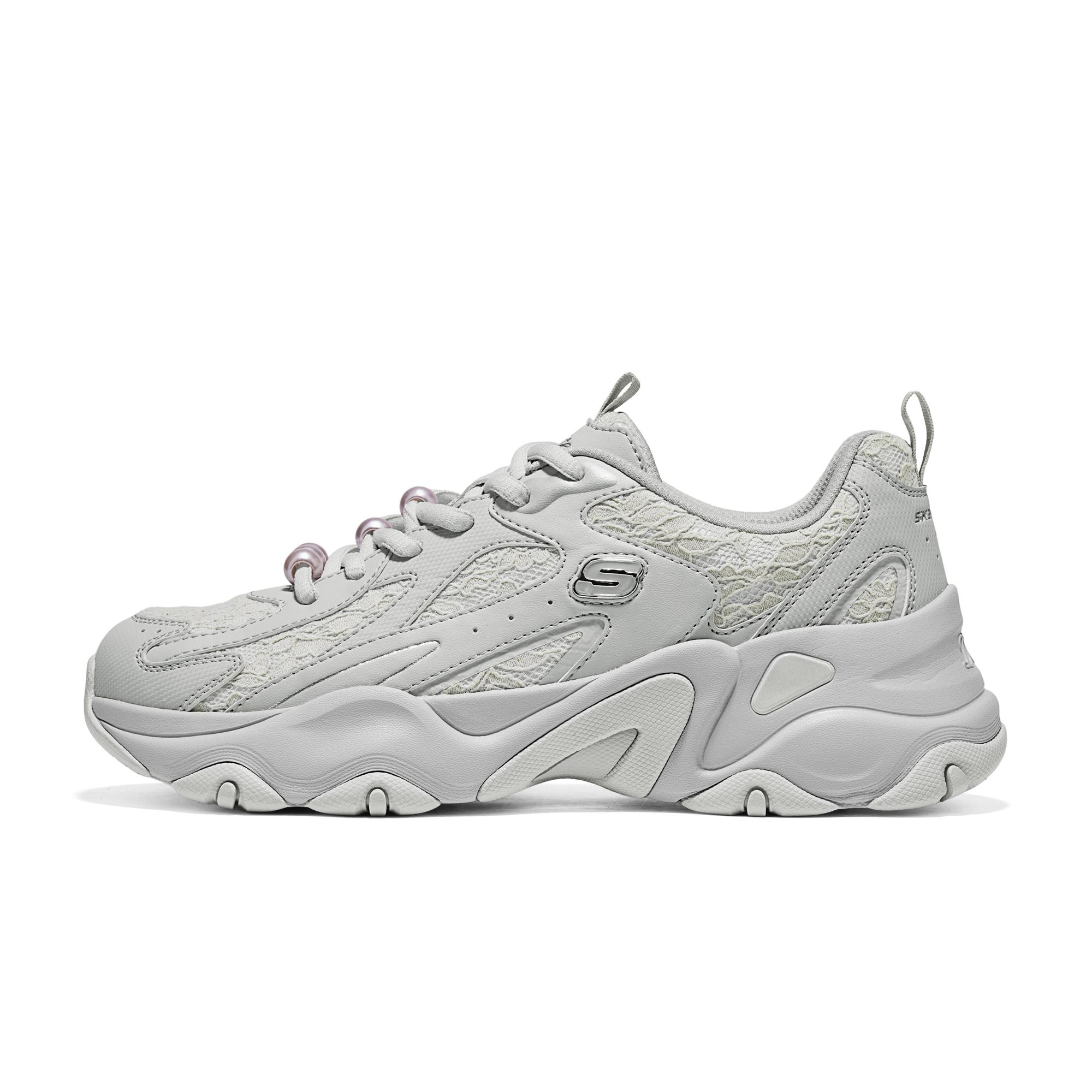 Skechers DLites Lace-Up Platform Low-Top Dad Shoes Women sneakers 150832-GRY 35.5