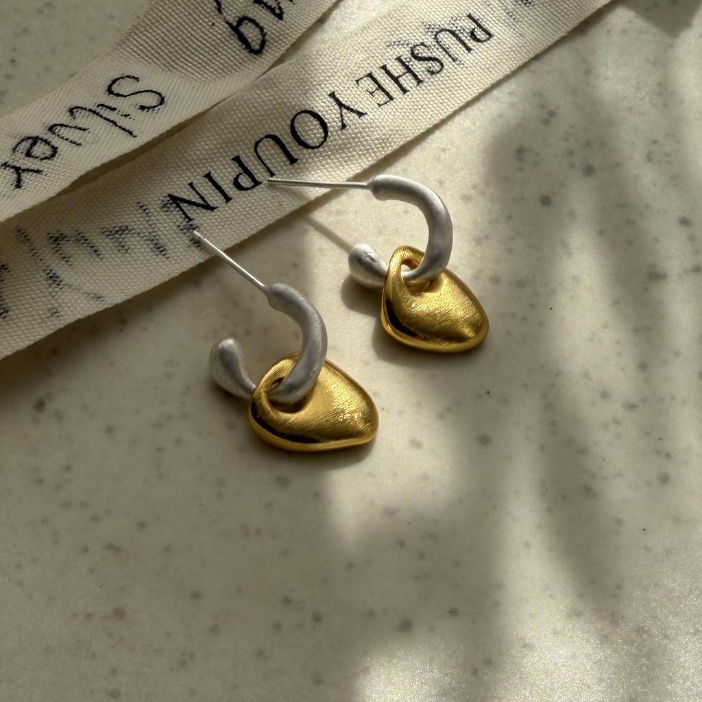 Xiaomi 925 Sterling Silver Earrings For Women Trendy Big Simple Gold Sparckling Earring Jewelry Prevent Allergy Party Accessories Gift