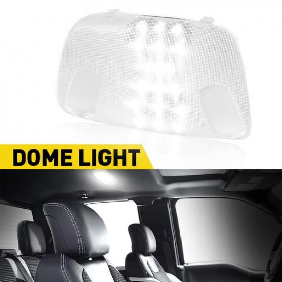 Full LED Overhead Dome Reading Light+Lamp Cover For 99-07 F250 F350 F450 F550 EA