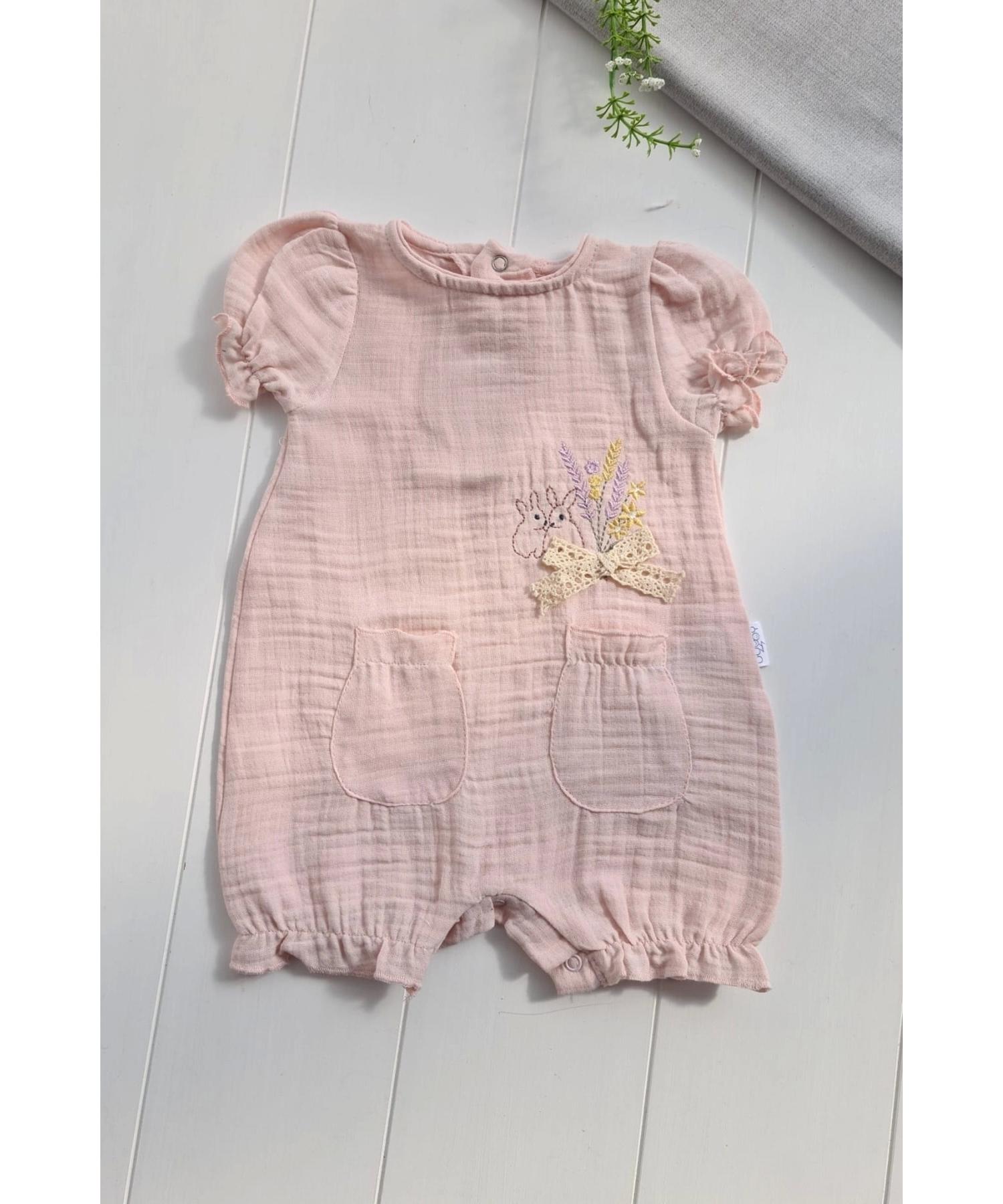 

Хлопковые комбинезоны для маленьких девочек из муслиновой ткани с цветочной вышивкой