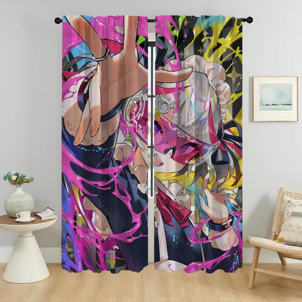 Saito Solros Skiljevägg Eleganta Rumsgardiner för Vardagsrum Mörkläggningsgardin Persienner Anti-myggardiner 2 Delar Kök