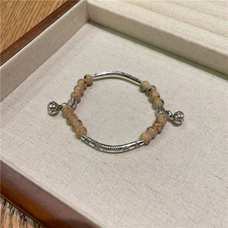 JMXD-Creative Handmade Ceramic Safety Lock Bracelet Women's Ethnic Style Niche Light Luxury Handmade Color Beaded Bracelet